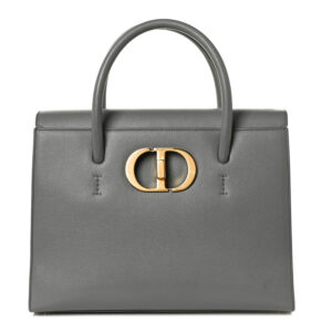 Christian Dior Grained Calfskin Large St. Honore Tote Grey