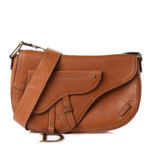 Christian Dior Calfskin Double Saddle Bag Brown