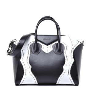 Givenchy Calfskin Brogue Medium Antigona Black White