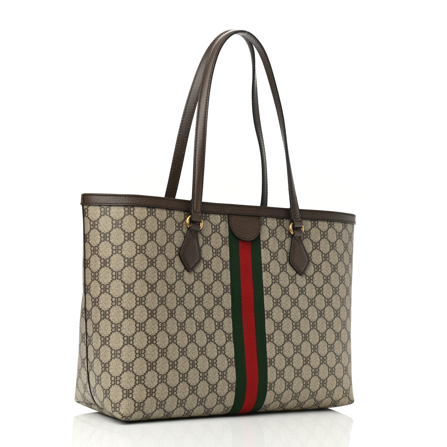 Gucci X BALENCIAGA BB Supreme Monogram Web Medium Ophidia Shopping Tote Beige New Acero - Image 2