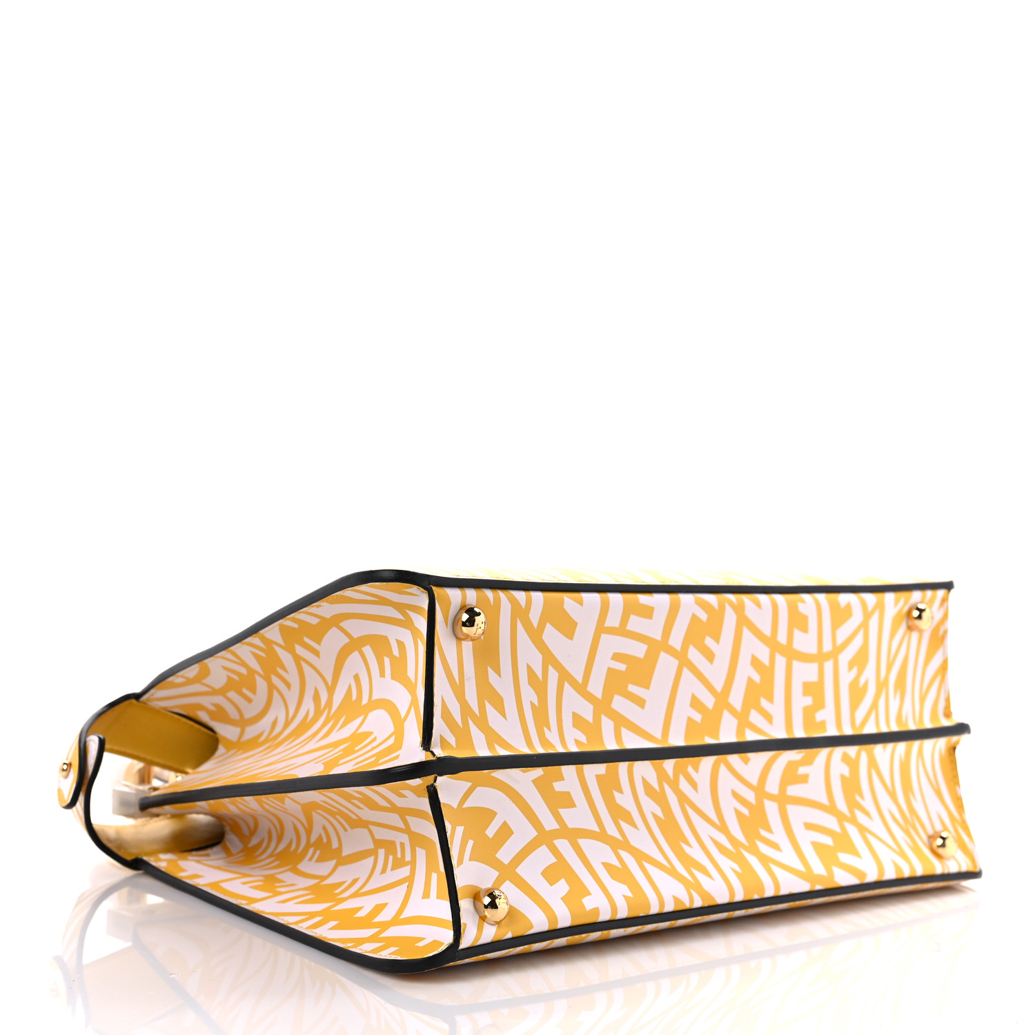 Fendi X SARAH COLEMAN Vitello FF Vertigo Peekaboo Iconic Satchel Mimosa White - Image 4