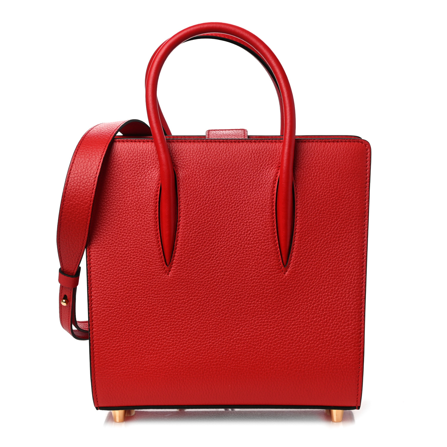 Christian Louboutin Calfskin Patent Studded Small Paloma Red