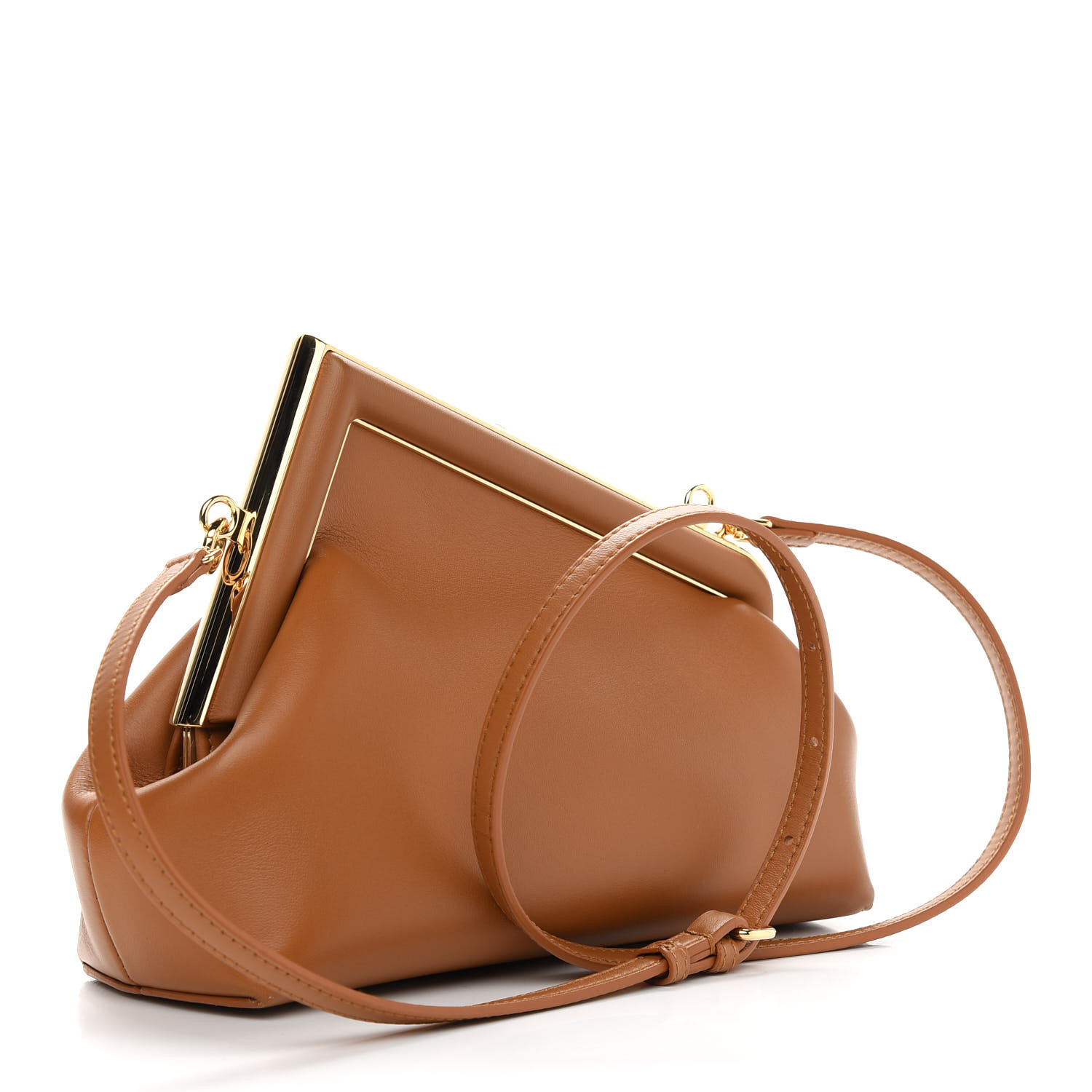 Fendi Shiny Nappa Small Fendi First Caramello