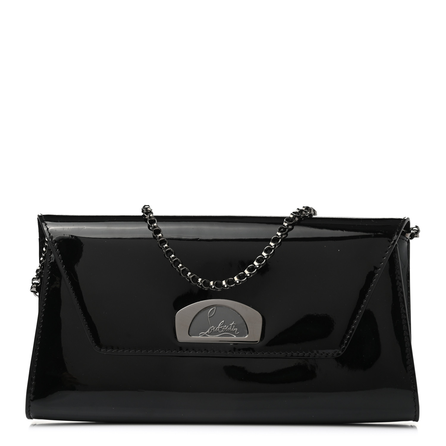 Christian Louboutin Patent Vero Dodat Clutch Black