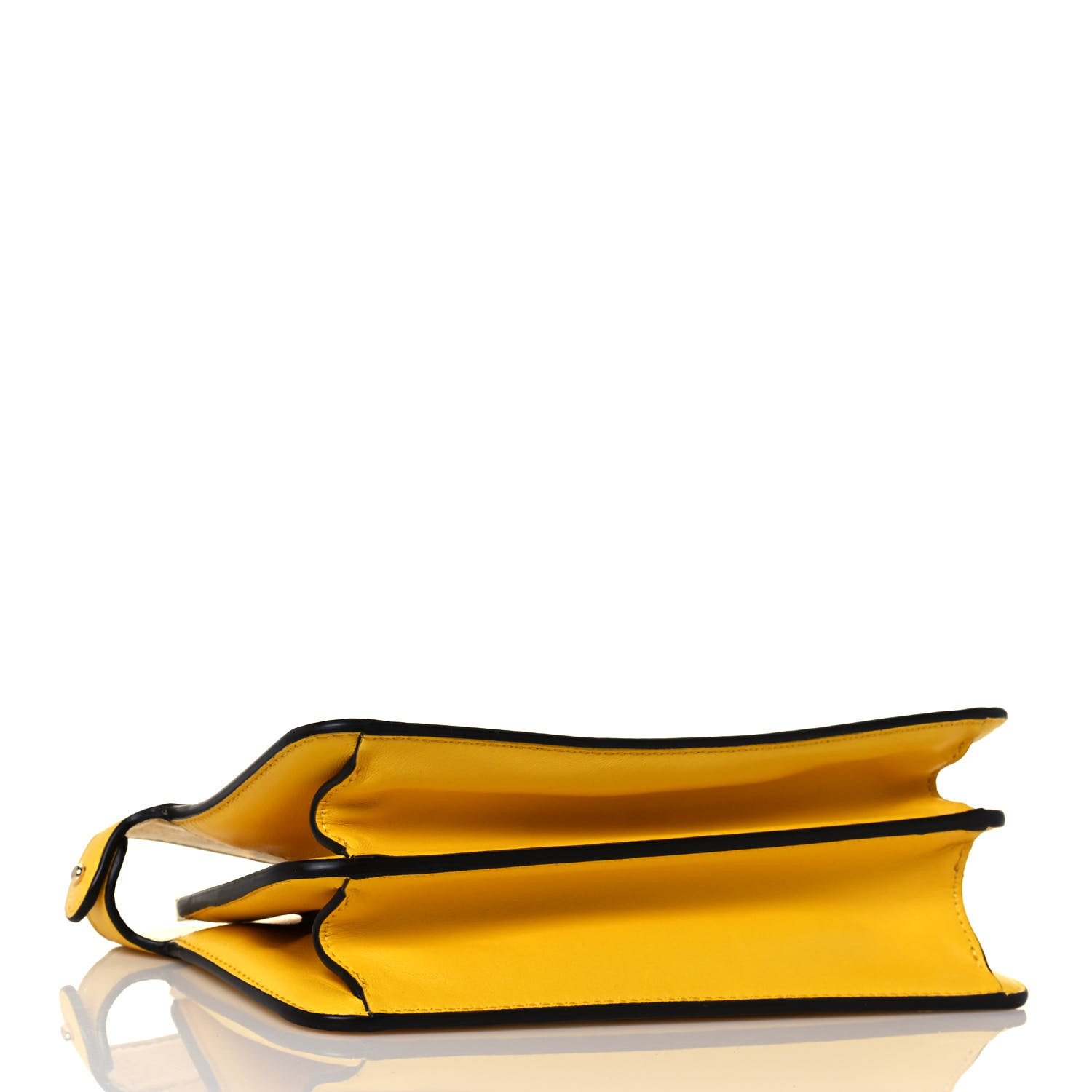 Fendi Nappa Small Peekaboo I SEE U East West Chain Satchel Yellow - Image 4