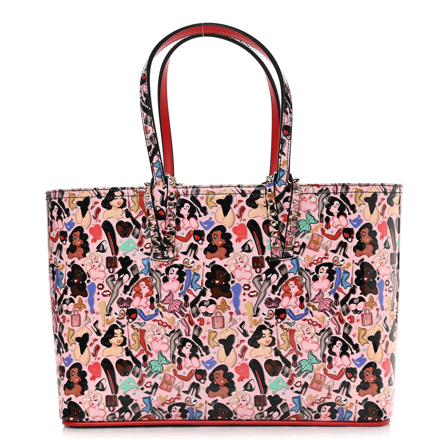 Christian Louboutin Patent Calfskin Small Dita Cabata Tote Red - Image 2