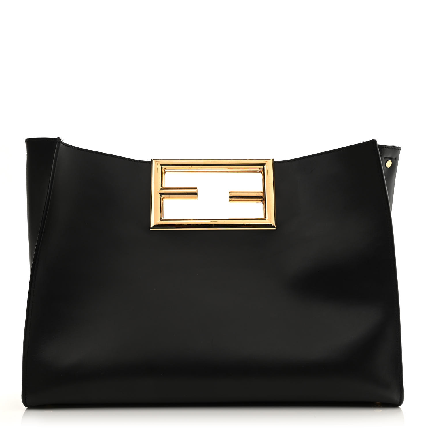 Fendi Vitello King Large Fendi Way Tote Black