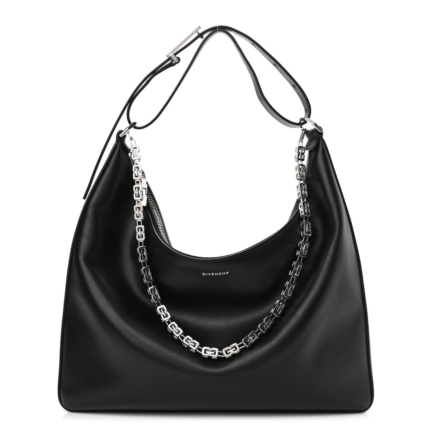 Givenchy Smooth Calfskin Medium Moon Cut Shoulder Bag Black