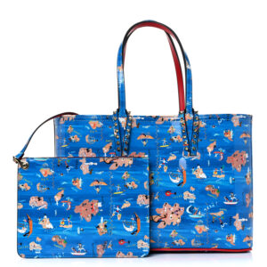 Christian Louboutin Patent Calfskin Small Greekaba Cabata Tote Blue