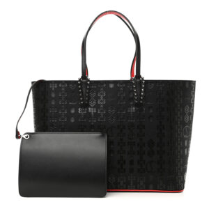 Christian Louboutin Calfskin Loubinetic Spikes East West Cabata Tote Black