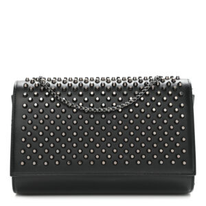 Christian Louboutin Calfskin Patent Spikes Paloma Clutch Black