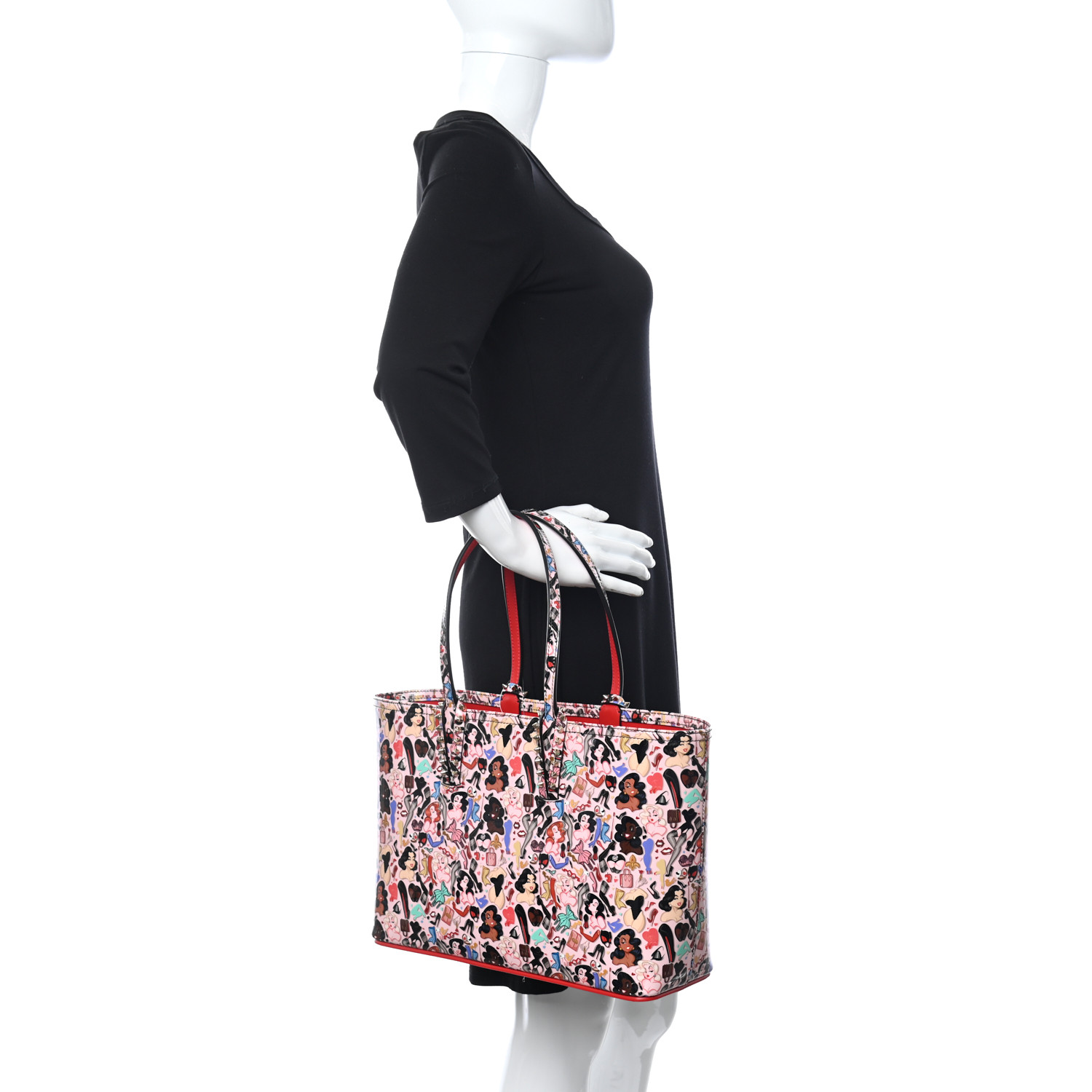 Christian Louboutin Patent Calfskin Small Dita Cabata Tote Red - Image 5