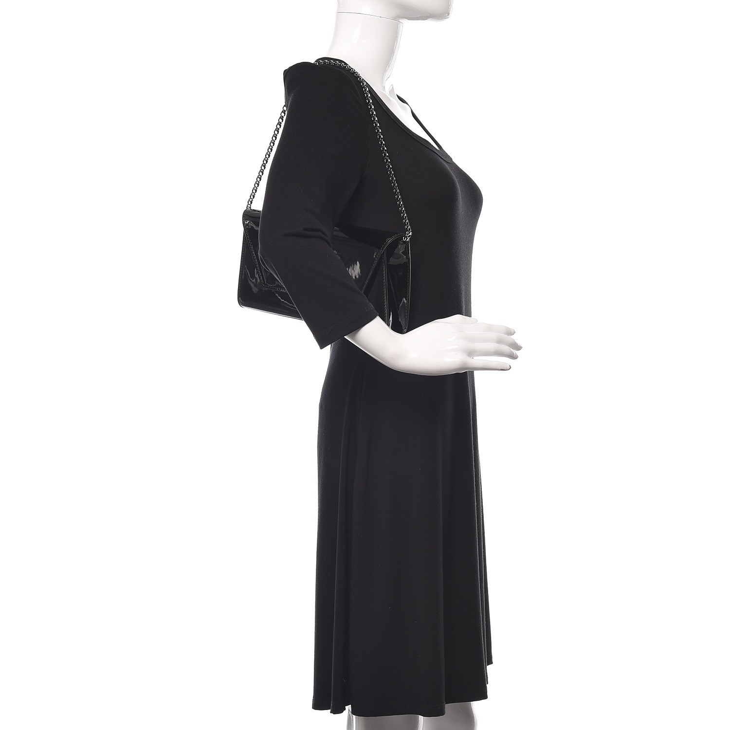 Christian Louboutin Patent Vero Dodat Clutch Black - Image 5