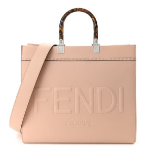 Fendi Calfskin Plexiglass Medium Fendi Sunshine Shopper Tote Pale Pink
