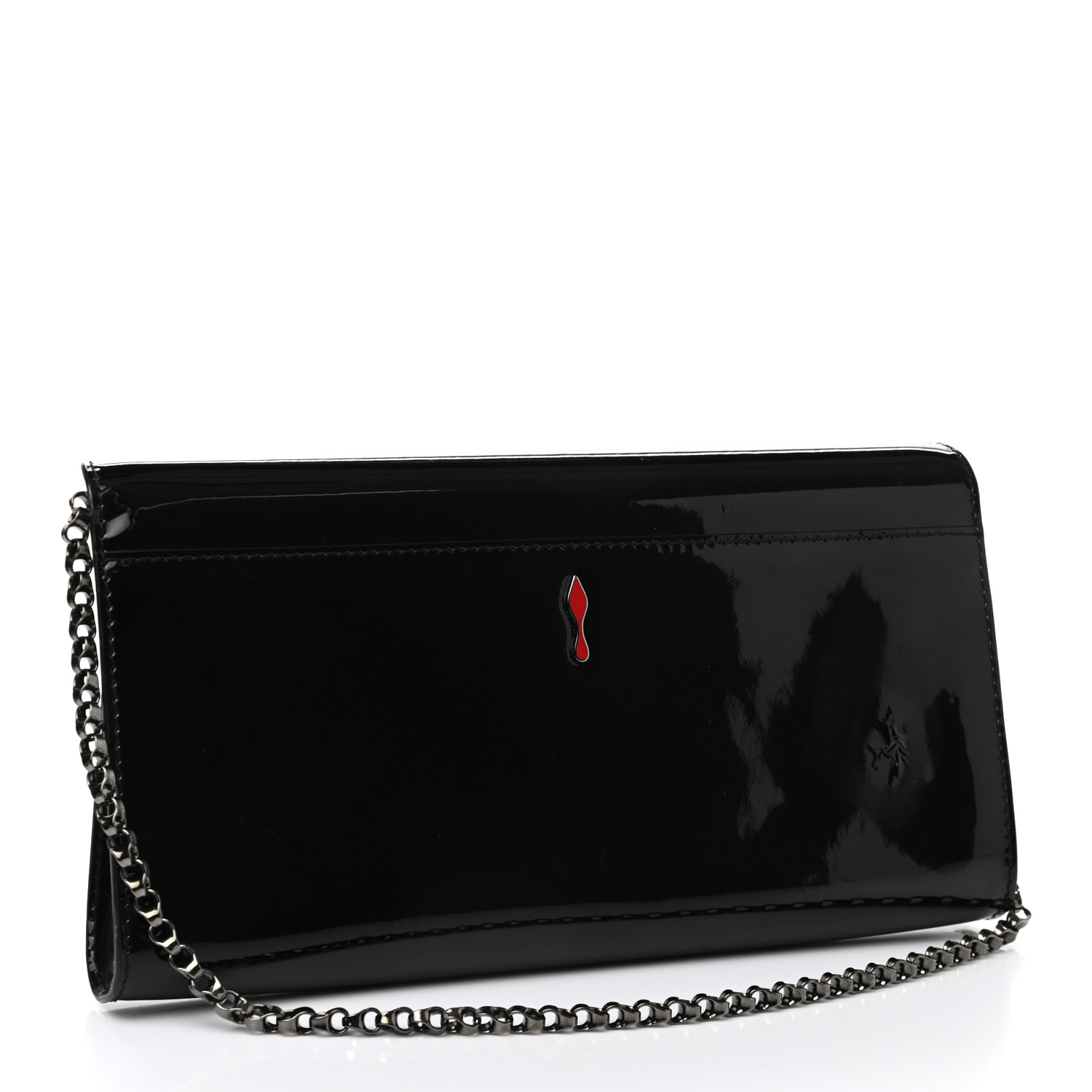 Christian Louboutin Patent Vero Dodat Clutch Black - Image 2