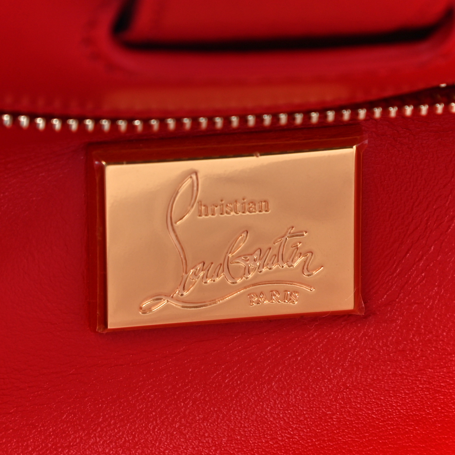 Christian Louboutin Calfskin Patent Studded Small Paloma Red - Image 5