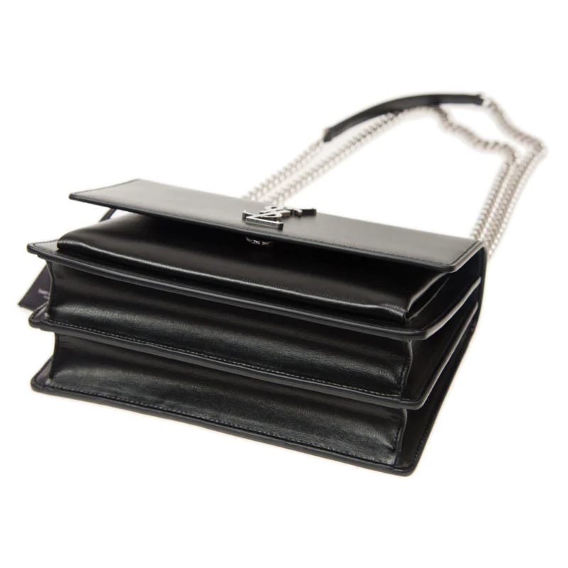 NEW Saint Laurent Black Medium Sunset Leather Crossbody Shoulder Bag - Image 2