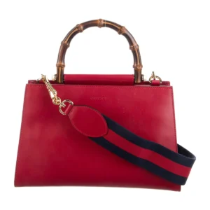 Gucci Nymphaea Top Handle | Red Leather Bamboo Lady Bag