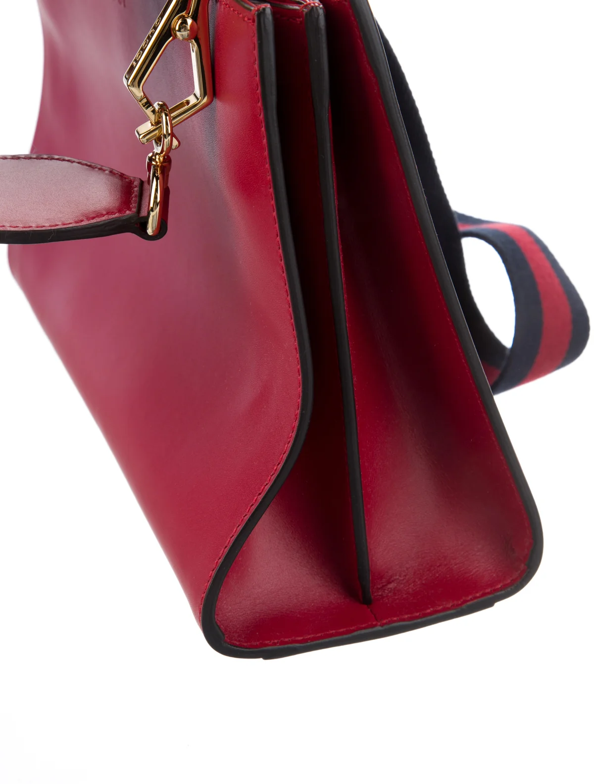 Gucci Nymphaea Top Handle | Red Leather Bamboo Lady Bag - Image 5