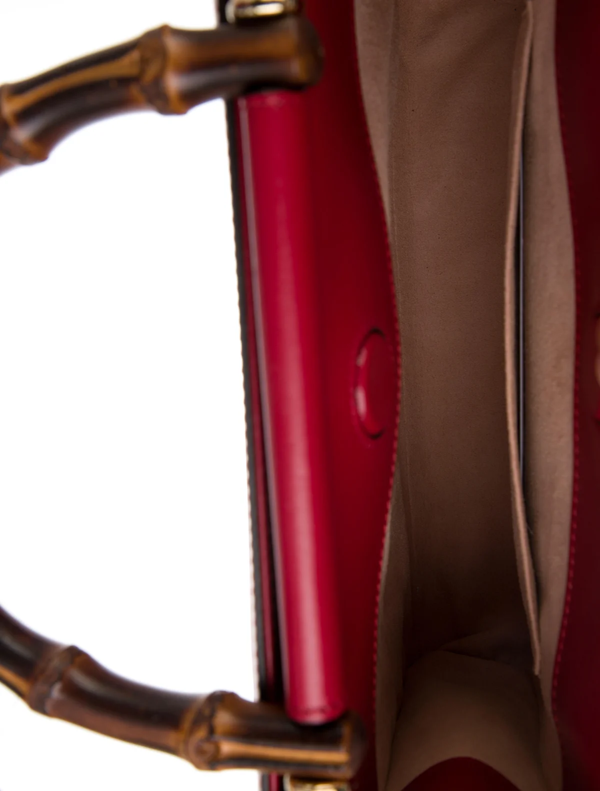Gucci Nymphaea Top Handle | Red Leather Bamboo Lady Bag - Image 6