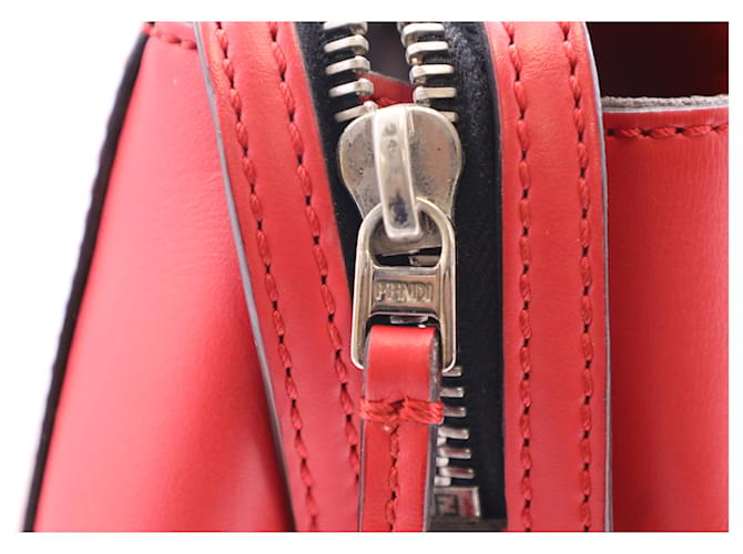 Fendi Dotcom Satchel Bag in Red Leather - Image 9