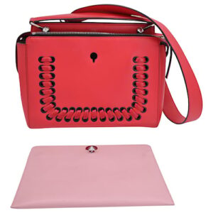 Fendi Dotcom Satchel Bag in Red Leather