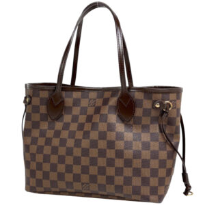 Louis Vuitton Neverfull PM Handbag Tote Bag Damier Brown (B+)