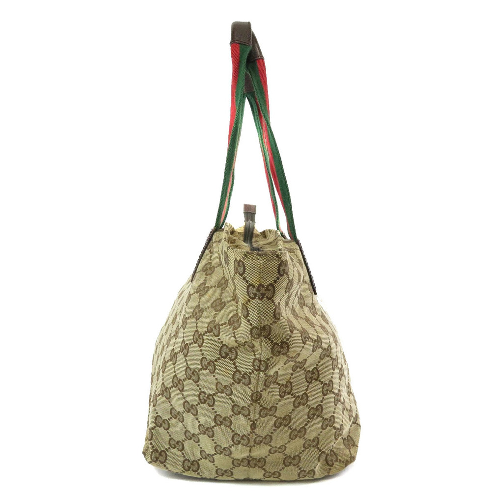 Gucci GG Canvas Web Sherry Line Tote Bag striped Brown - Image 3