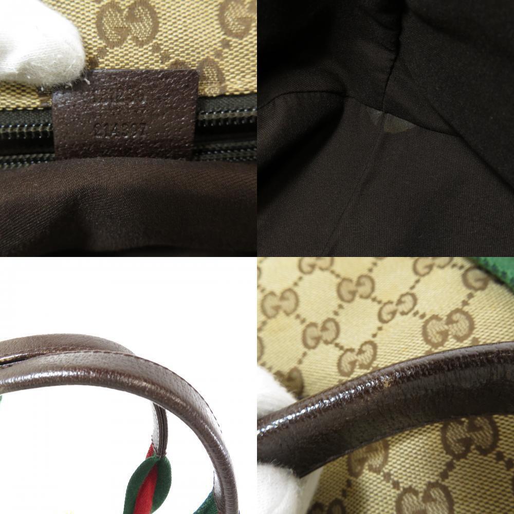 Gucci GG Canvas Web Sherry Line Tote Bag striped Brown - Image 7