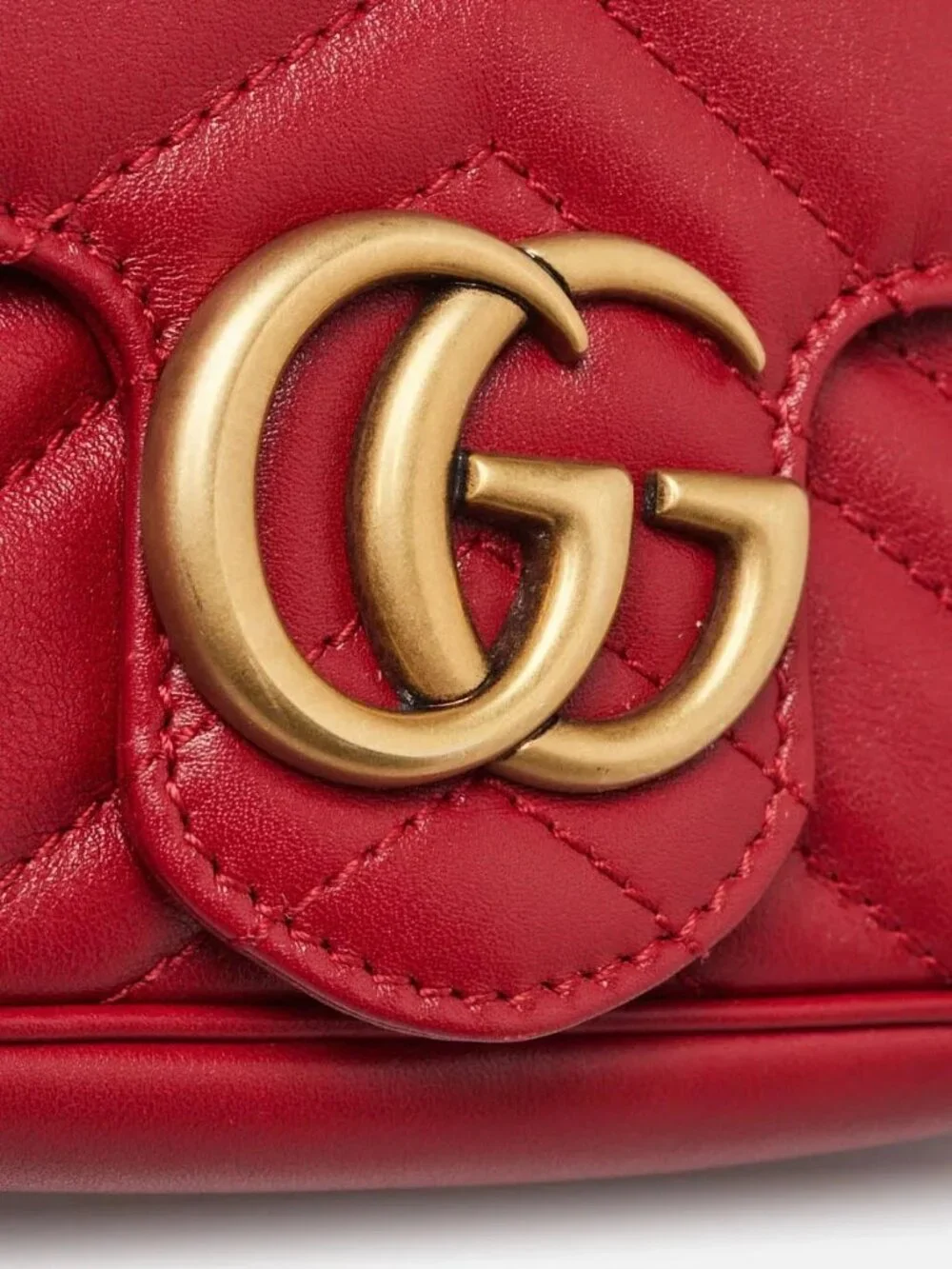 GG Marmont Matelassé Leather Super Mini Bag in Red - Image 5