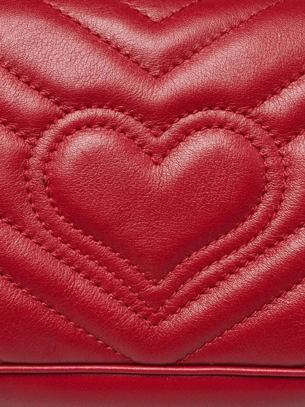 GG Marmont Matelassé Leather Super Mini Bag in Red - Image 6