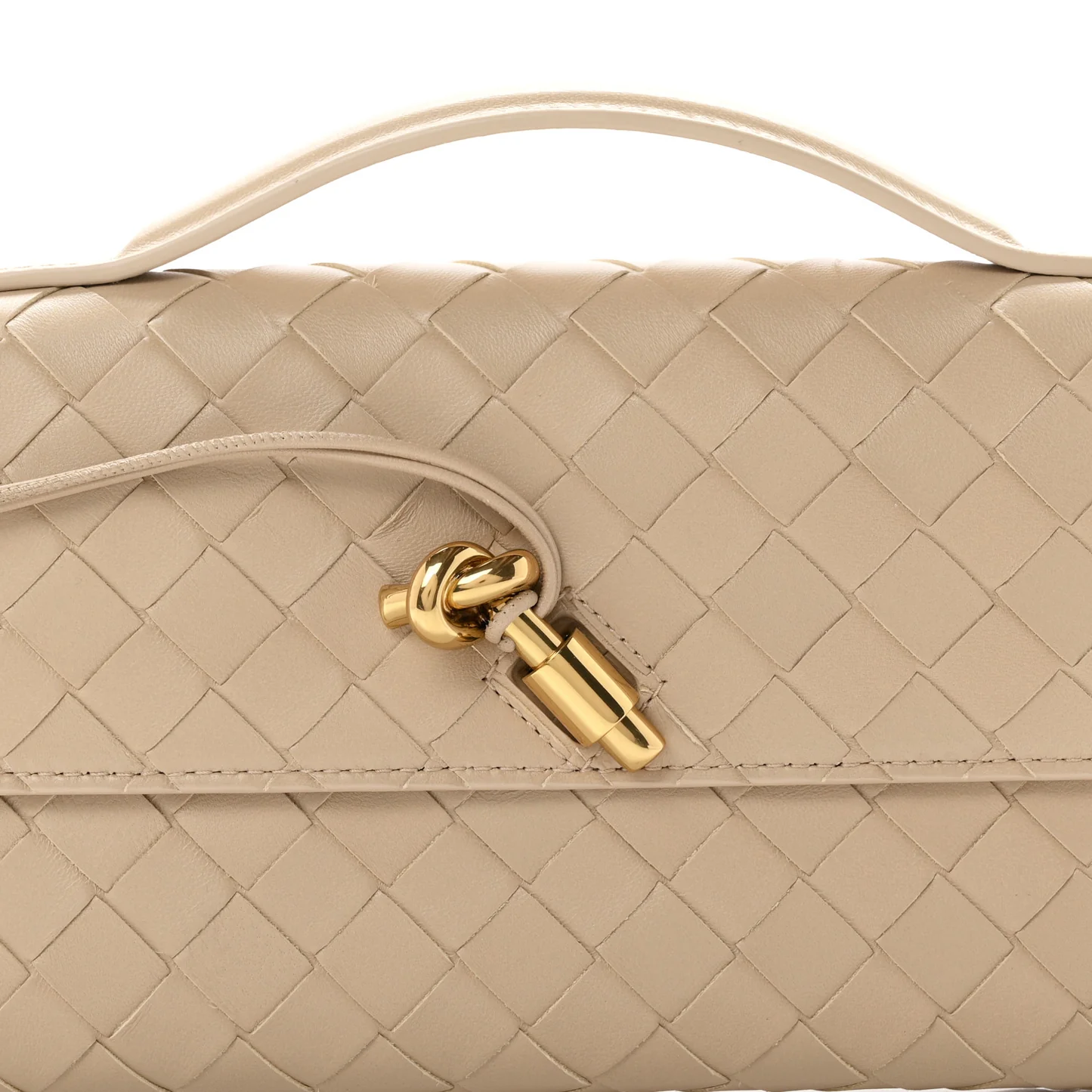 Bottega Veneta Nappa Intrecciato Long Andiamo Top Handle Clutch Ecru - Image 8