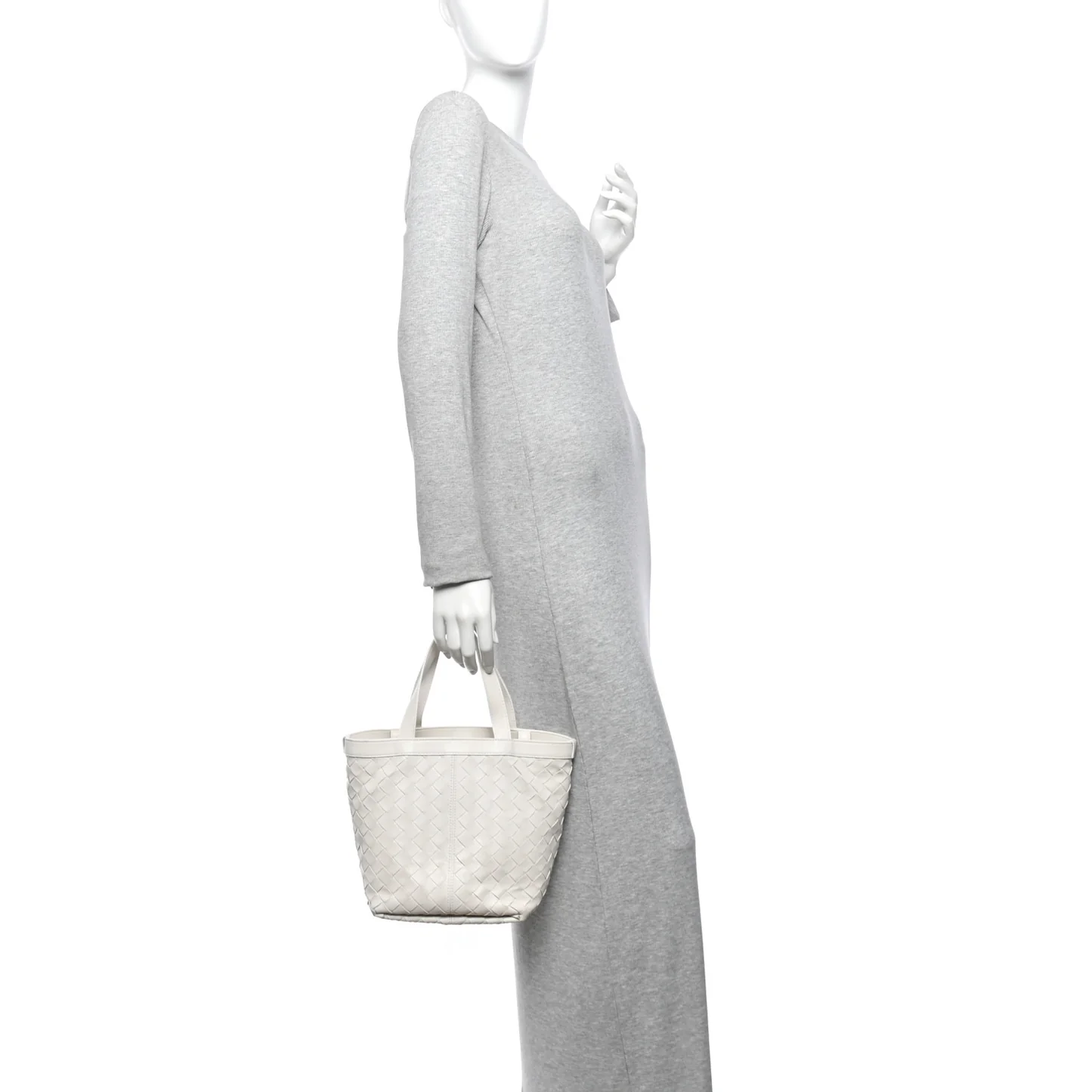 Bottega Veneta Nappa Intrecciato Small Flip Flap Tote Chalk - Image 3