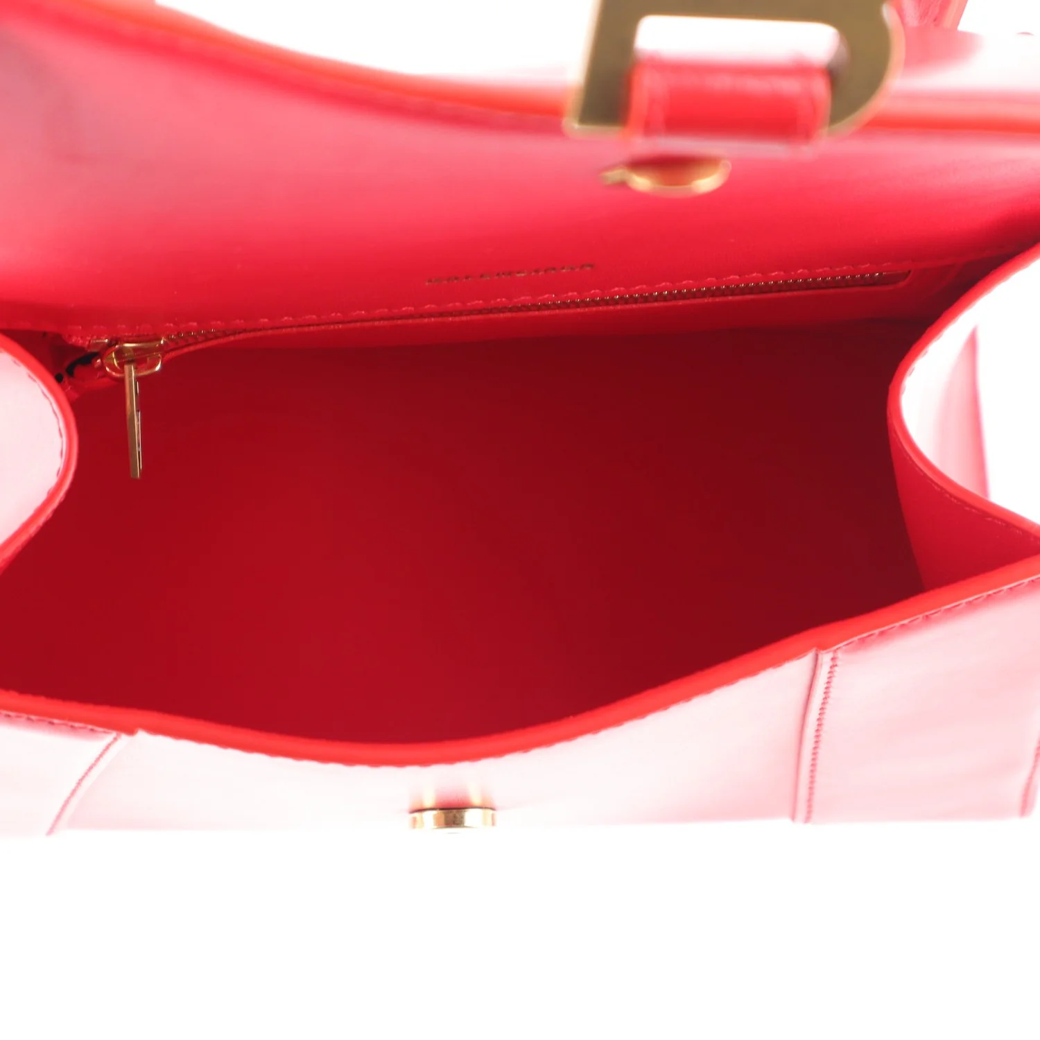 Balenciaga Shiny Box Calfskin Small Hourglass Top Handle Bag Bright Red - Image 5