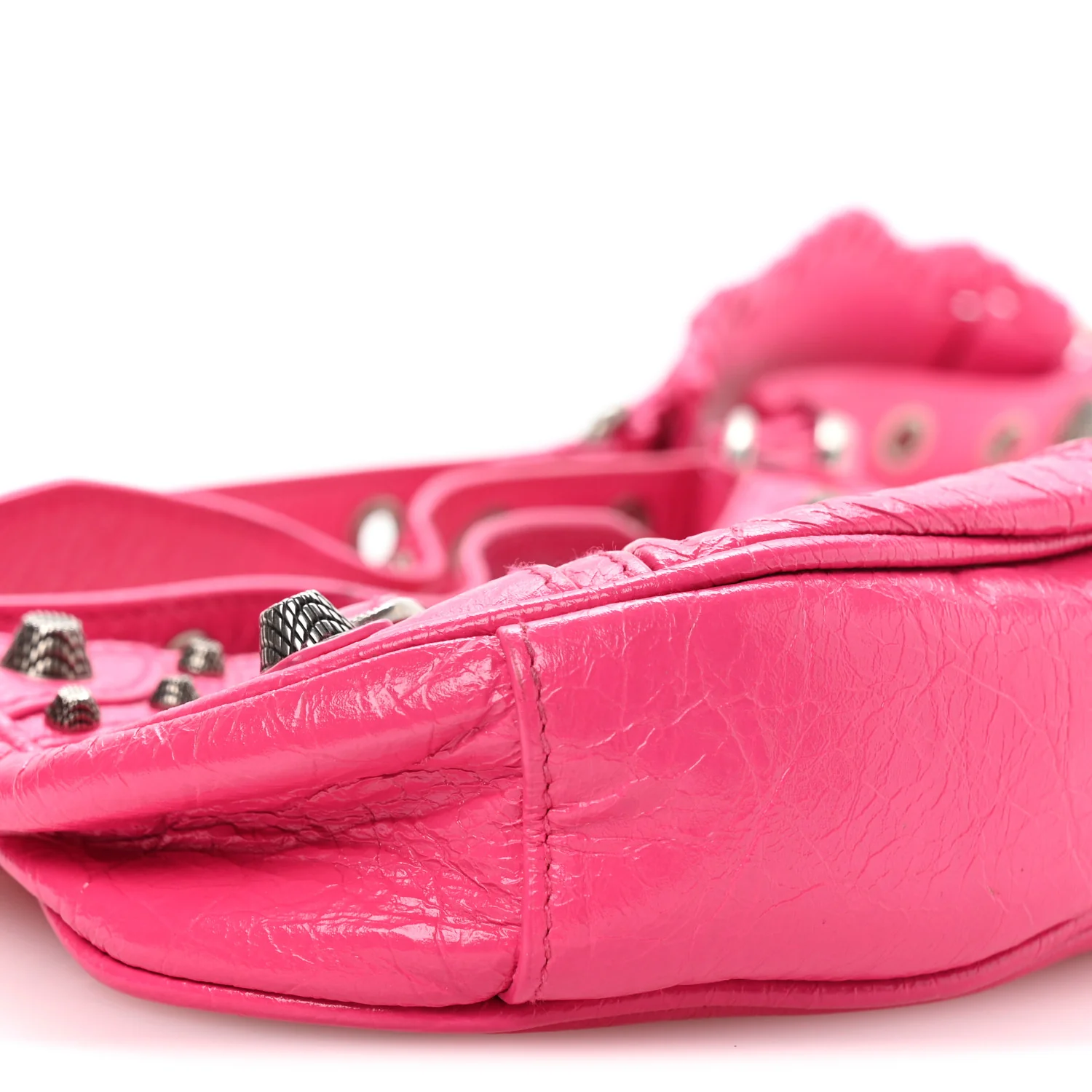 Balenciaga Agneau Arena Le Cagole Shoulder Bag XS Hot Pink - Image 10