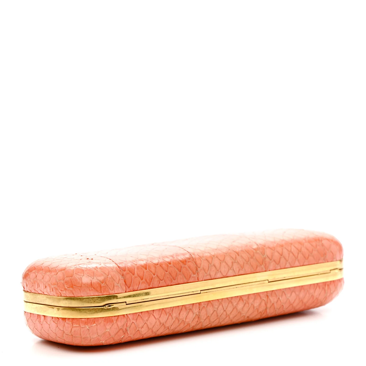 Alexander McQueen Snakeskin Knuckle Box Clutch Orange - Image 4