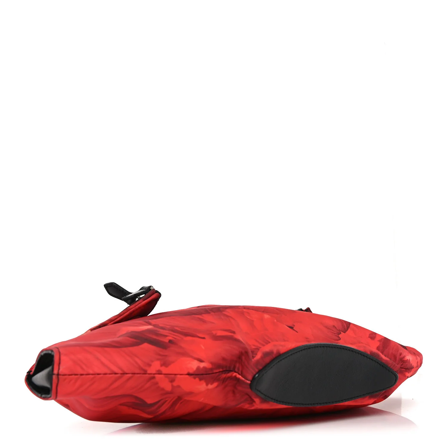 Alexander McQueen Silk Floral Print Clutch Red Multicolor - Image 4