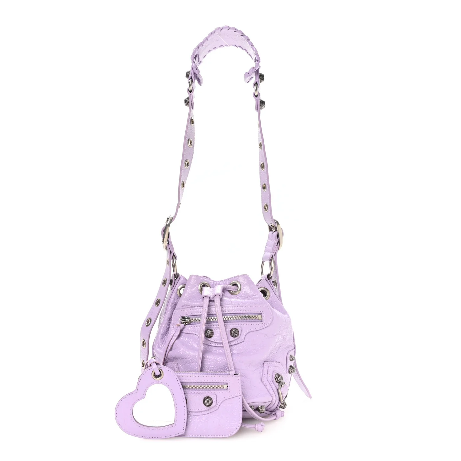 Balenciaga Agneau Arena Le Cagole Bucket Bag XS Lilac - Image 2
