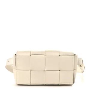 Bottega Veneta Nappa Maxi Intreccio The Belt Cassette Bag White