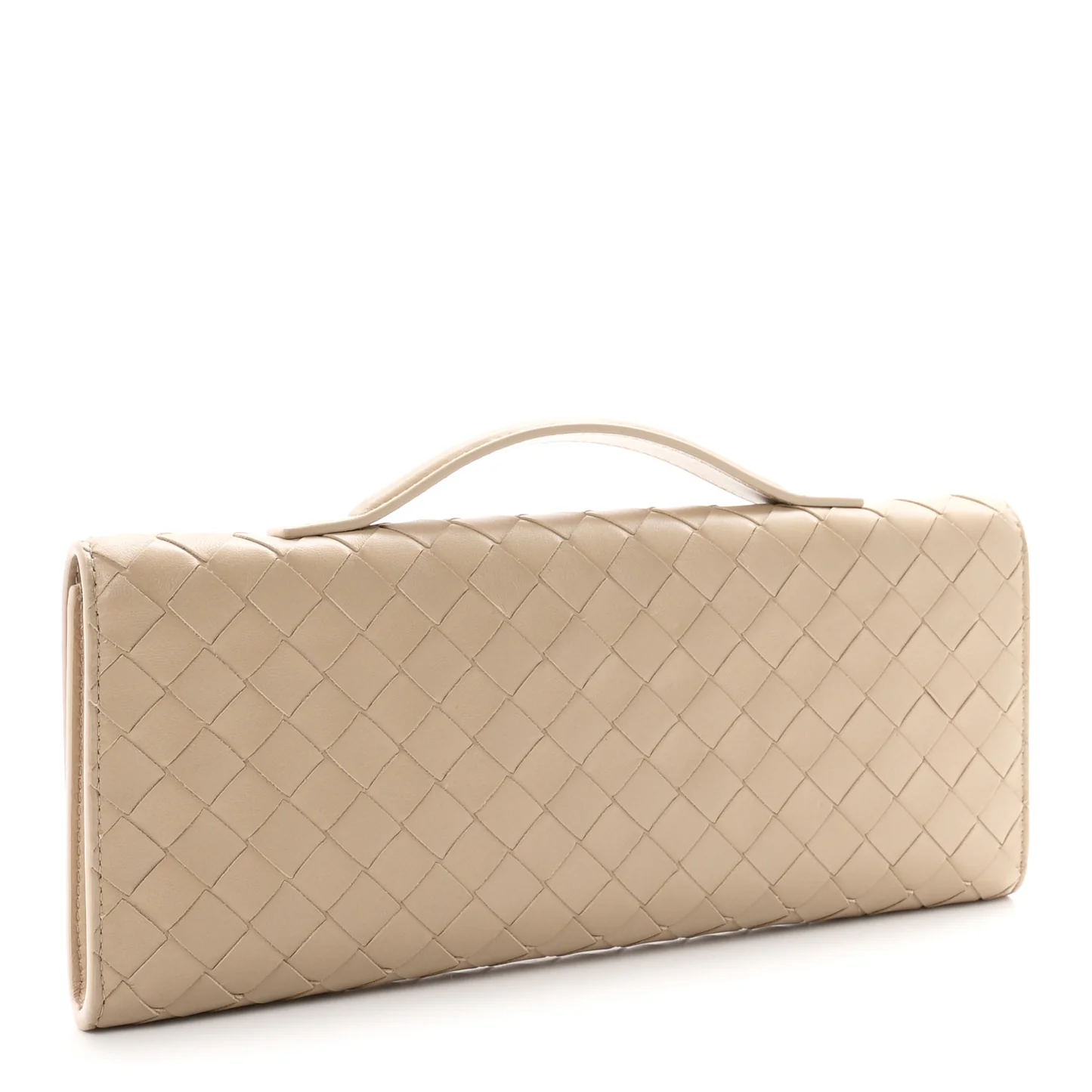Bottega Veneta Nappa Intrecciato Long Andiamo Top Handle Clutch Ecru - Image 3