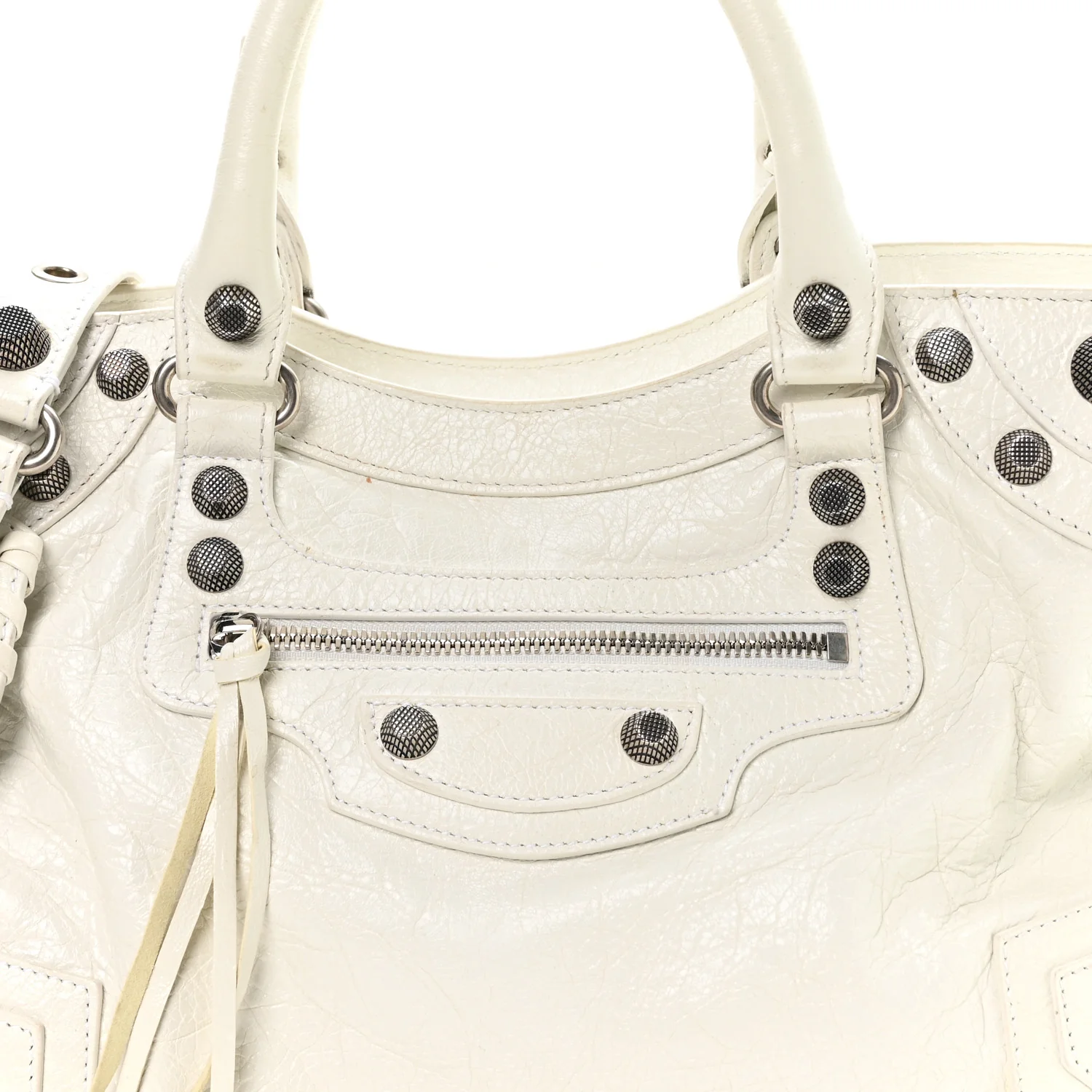 Balenciaga Agneau Arena Neo Cagole City Handbag Optic White - Image 8