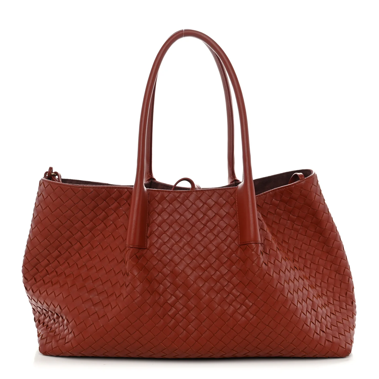 Bottega Veneta Calfskin Intrecciato Large Pinacoteca Reversible Tote Rust Deep Mahogany - Image 2