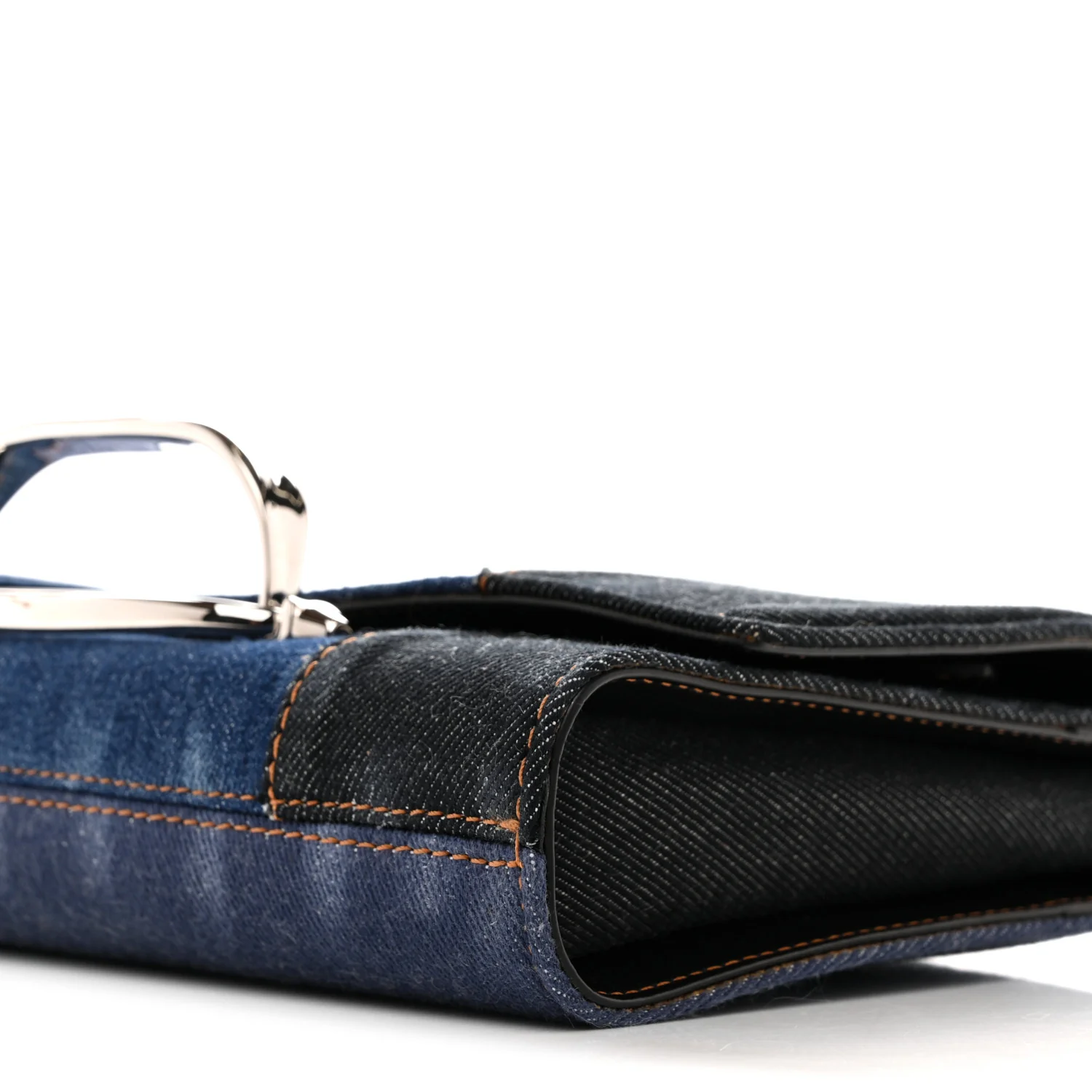 Alexander McQueen Denim Calfskin The Story Shoulder Bag Blue - Image 10