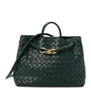 Bottega Veneta Nappa Intrecciato Medium Andiamo Shoulder Bag Emerald Green