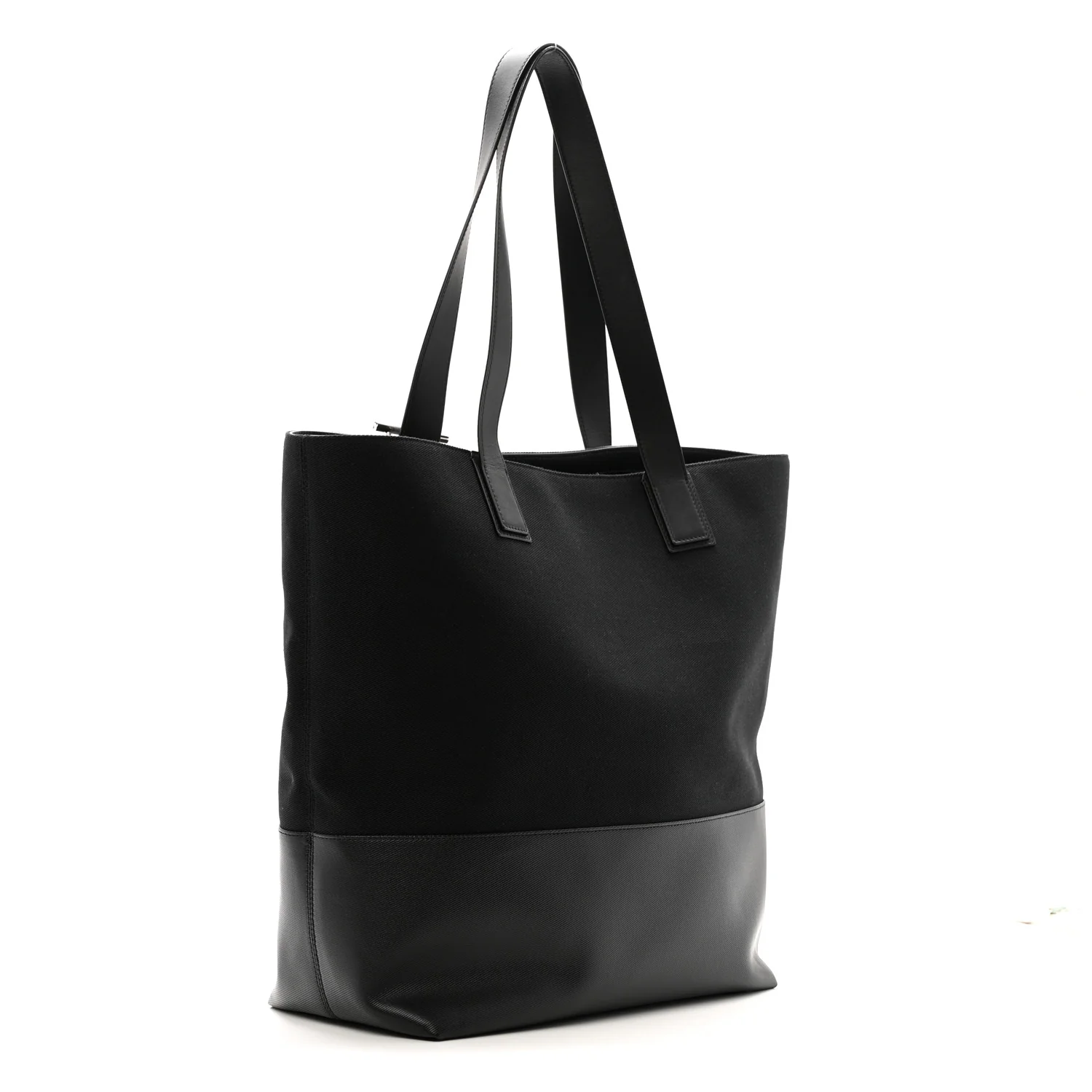 Alexander McQueen Canvas Calfskin T-Bar Shopping Bag Black - Image 3