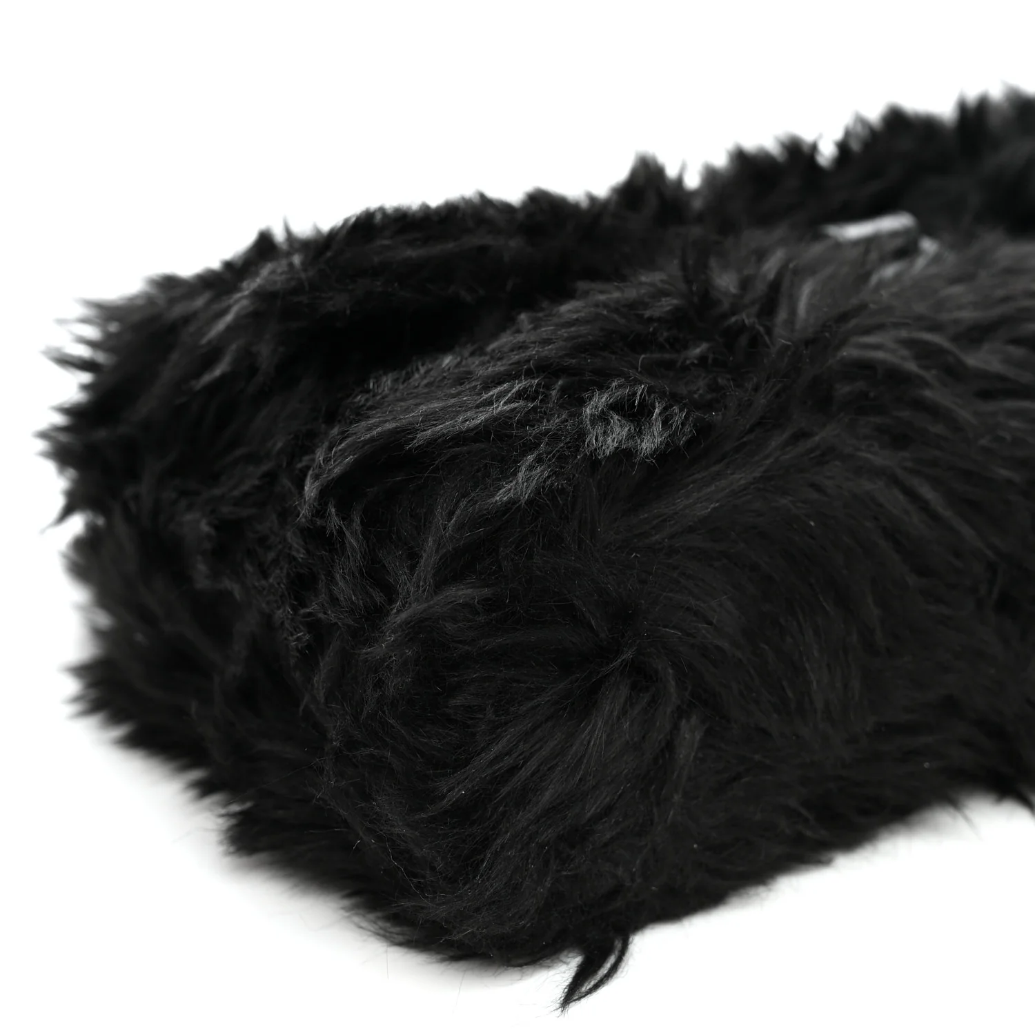 Balenciaga Faux Fur Small Downtown Shoulder Bag Black - Image 9
