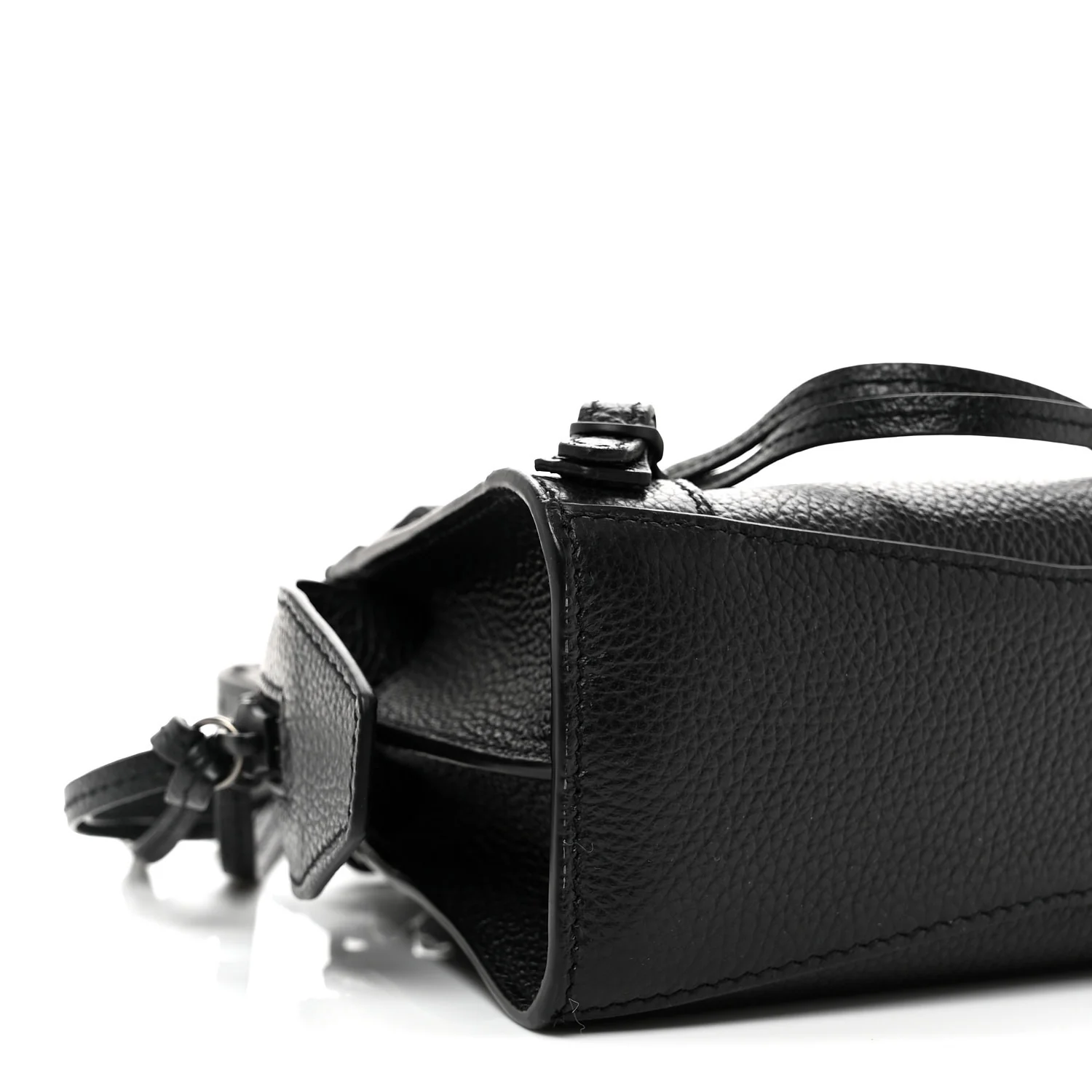 Balenciaga Grained Calfskin Neo Classic Black Hardware Nano City Crossbody Black - Image 9