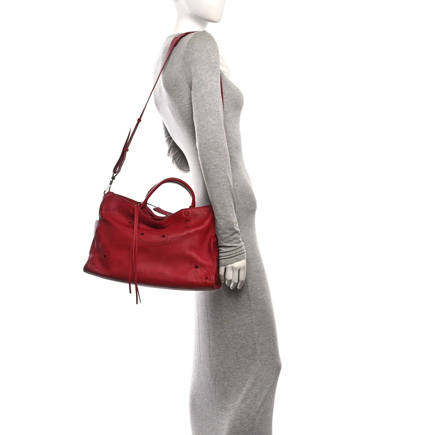 Balenciaga Veau Soyeux Perforated Blackout City Rouge Groseille - Image 2