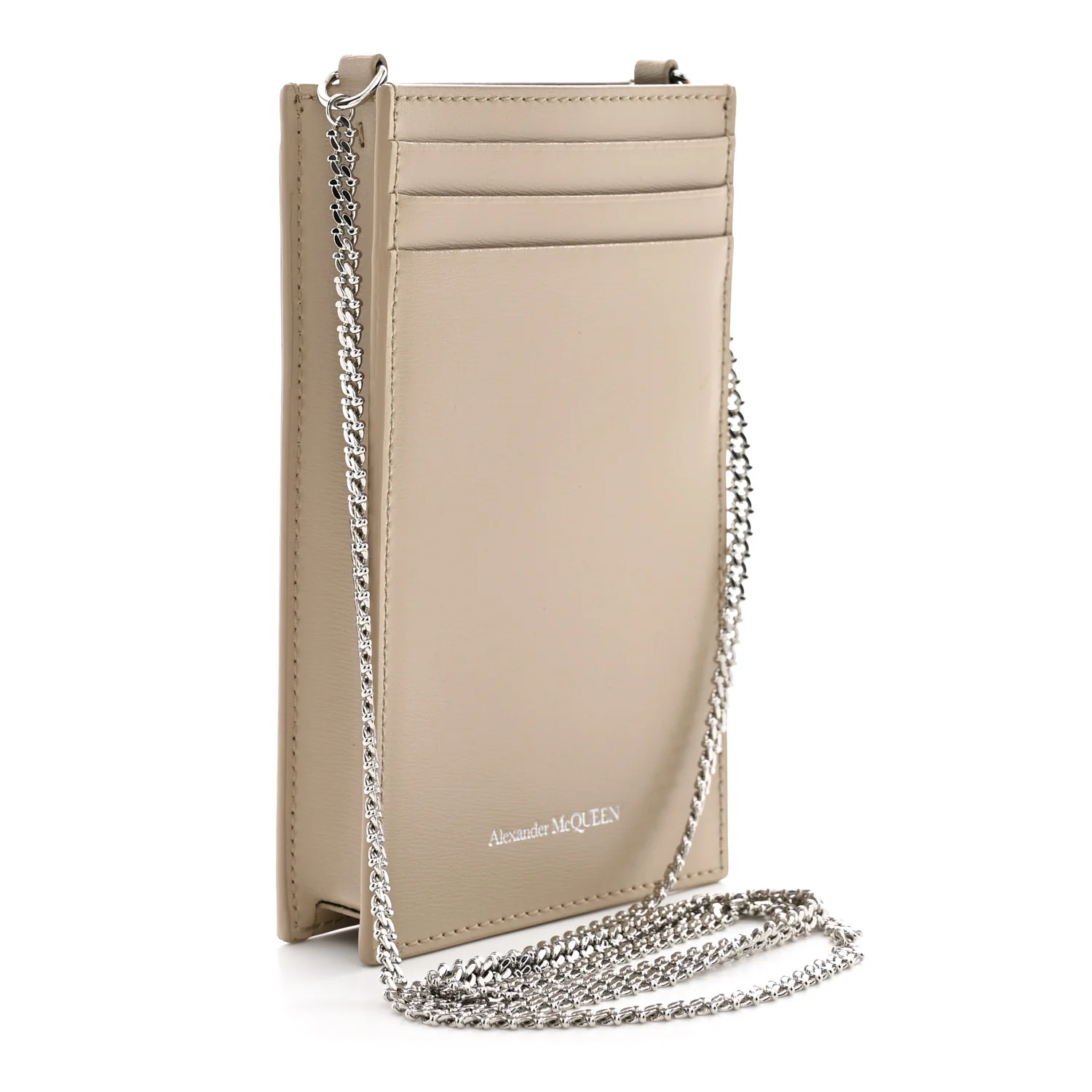 Alexander McQueen Calfskin Chain Phone Case Beige - Image 9