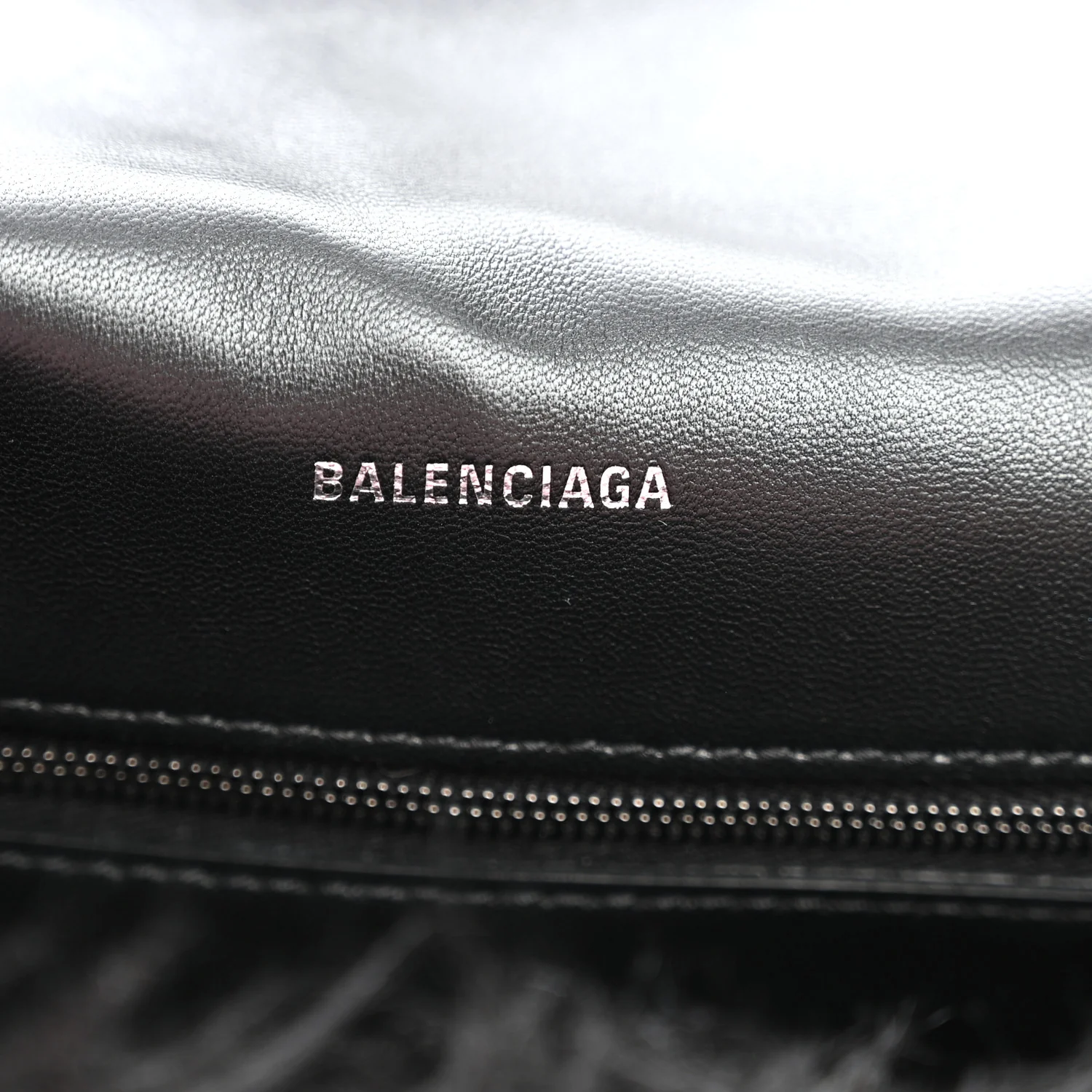 Balenciaga Faux Fur Small Downtown Shoulder Bag Black - Image 6